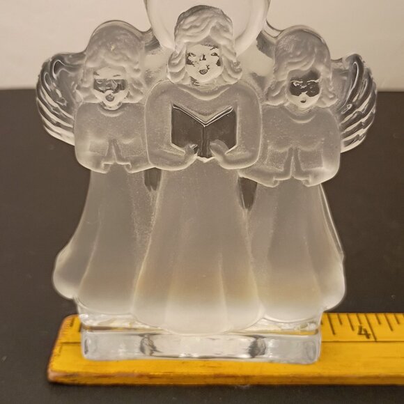 Nybro Swedish Crystal Candle Frosted Glass Angels 5" Christmas Gift Collectable - Picture 3 of 12